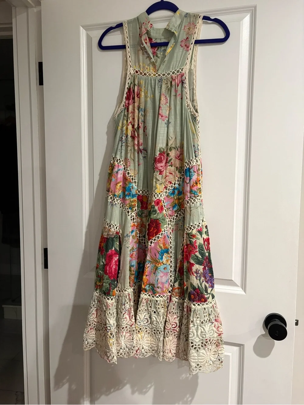 Zimmermann Frangipani Floral Patchwork Splice Maxi Dress sz 1 Rare - Picture 2 of 5